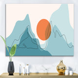 Red Moon Over Abstract Blue Mountains I