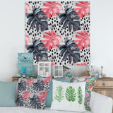 Colored Monstera On Rough Brush Strokes I