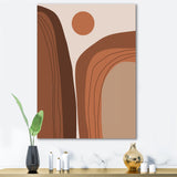 Abstract Terracotta Sunset Mountain Landscape