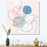 Butterfly One Line Drawing On Cubism Shapes I