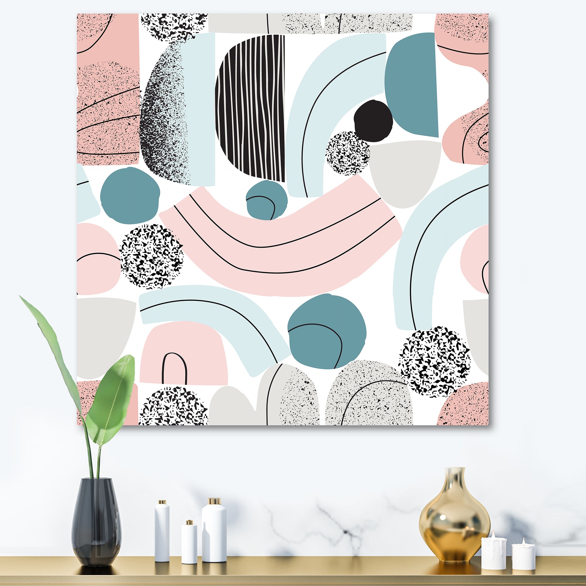 Colorful Art Collage In Pastel Colors