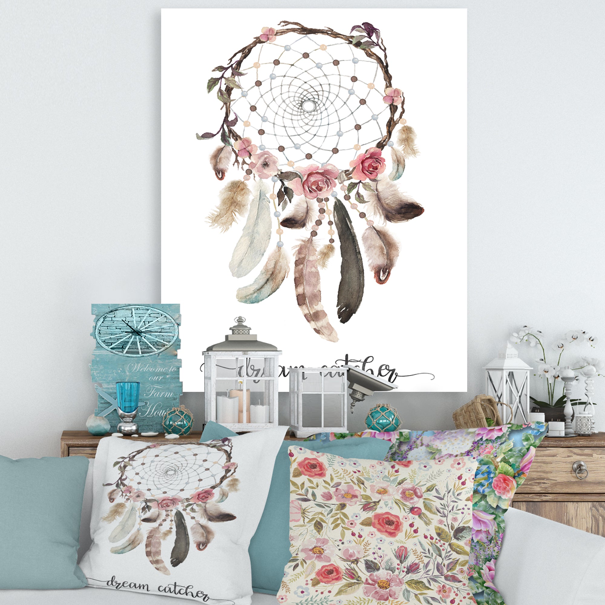 Dream Catcher With Ethnic Feathers