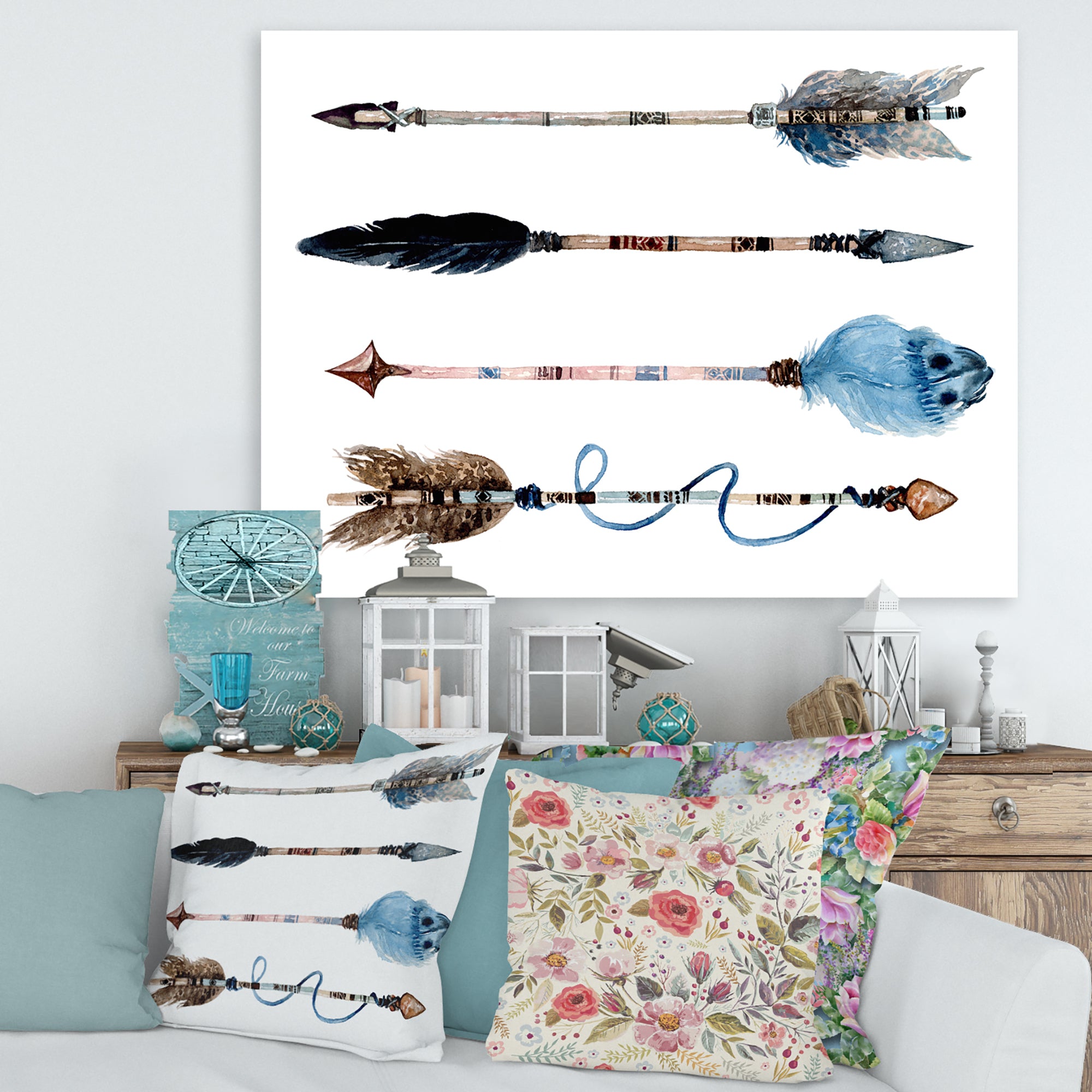 Ethnic Feathers and Flowers On Native Arrows IV