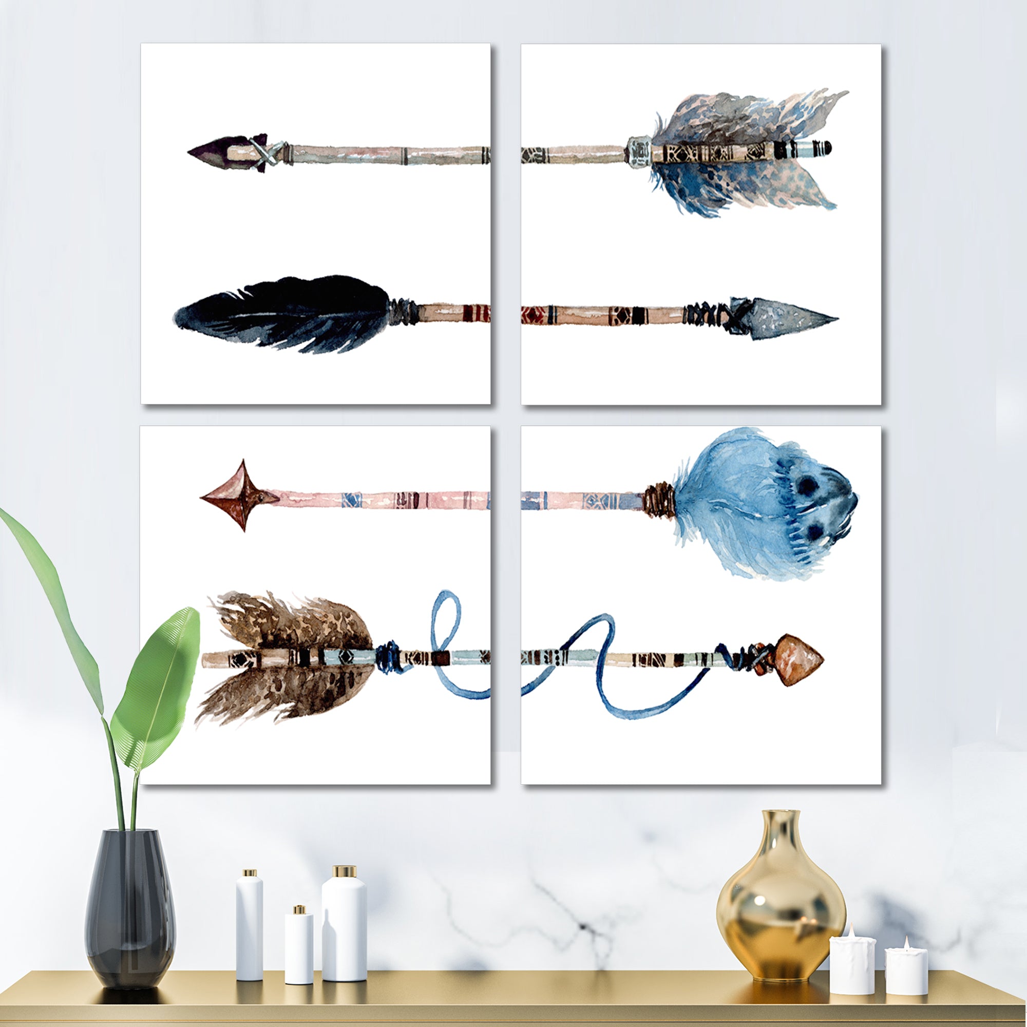 Ethnic Feathers and Flowers On Native Arrows IV