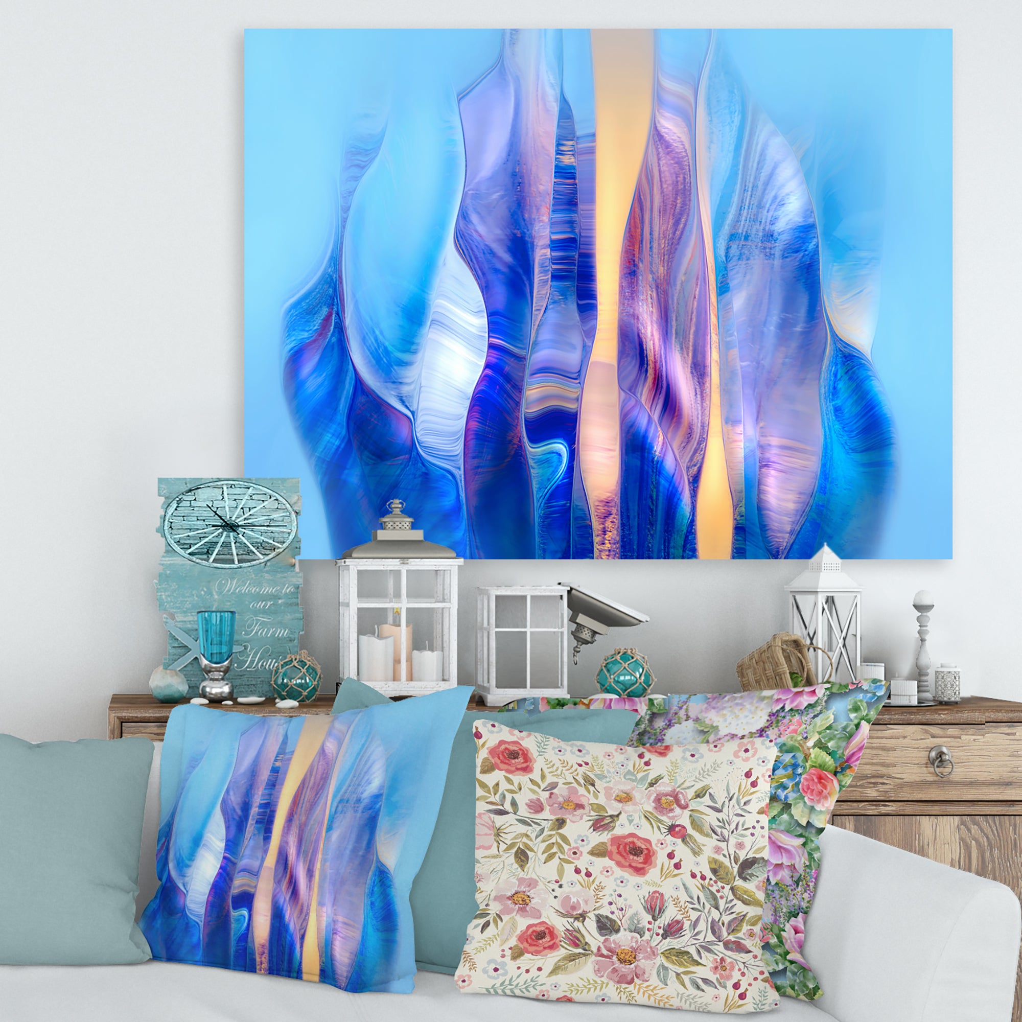 Colorful Twisted Wavy Shape In Motion I