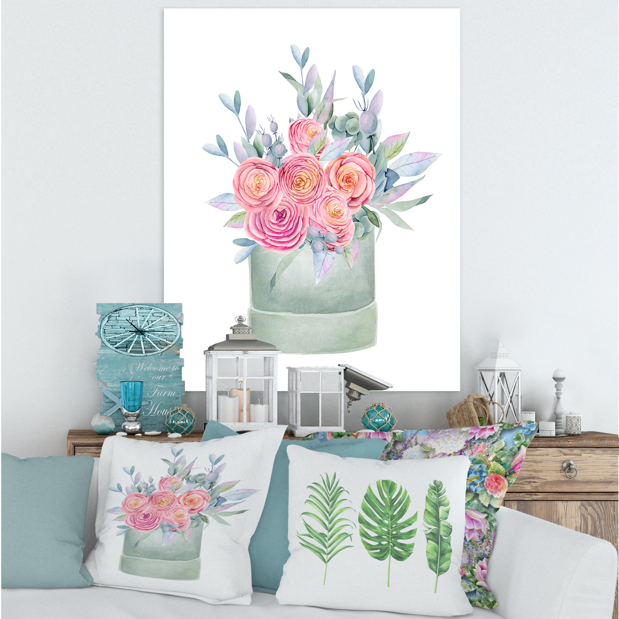 Gift Box With Pink Roses