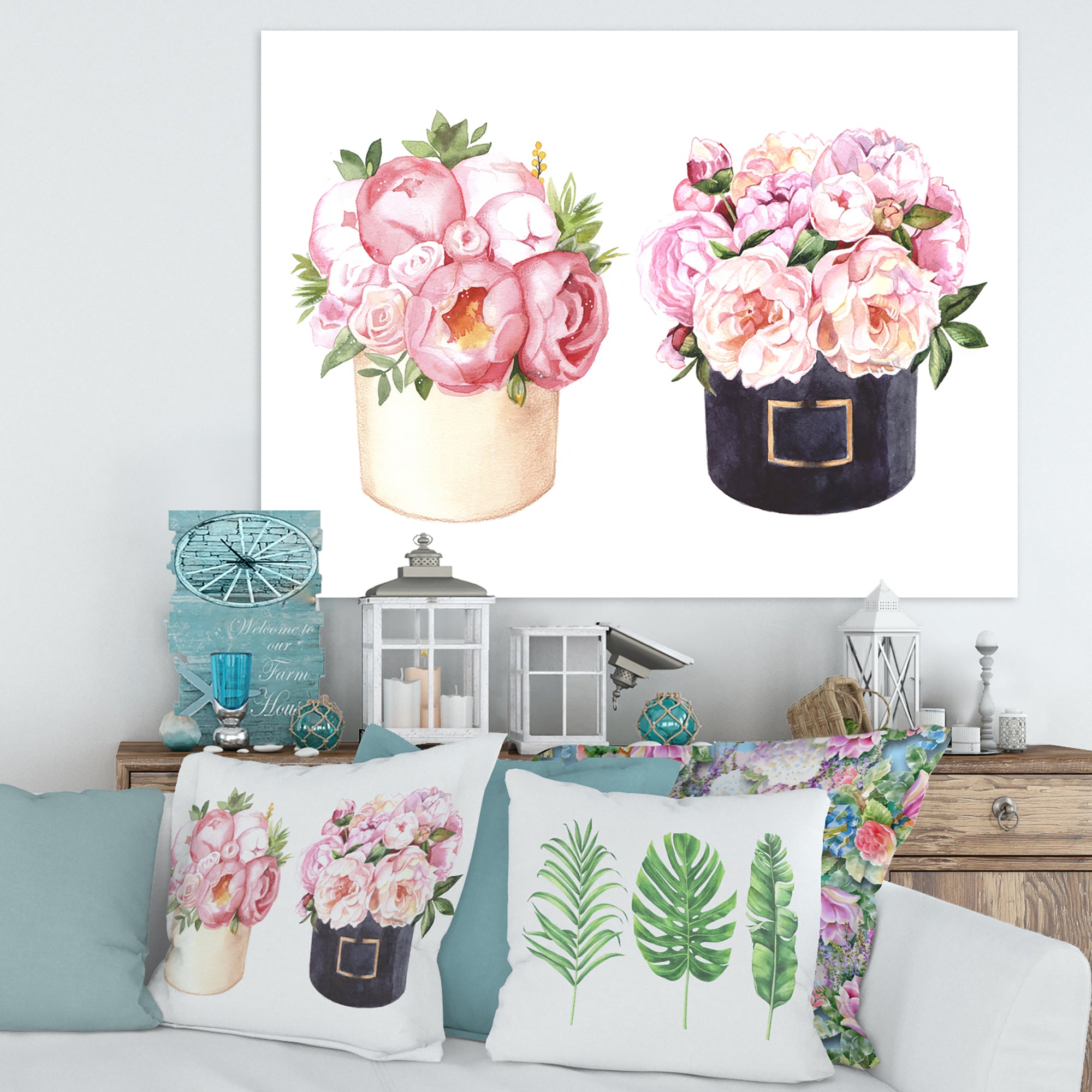 Flower Box With Peonies and Rose
