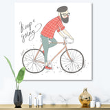 Hipster Man On A Bicycle