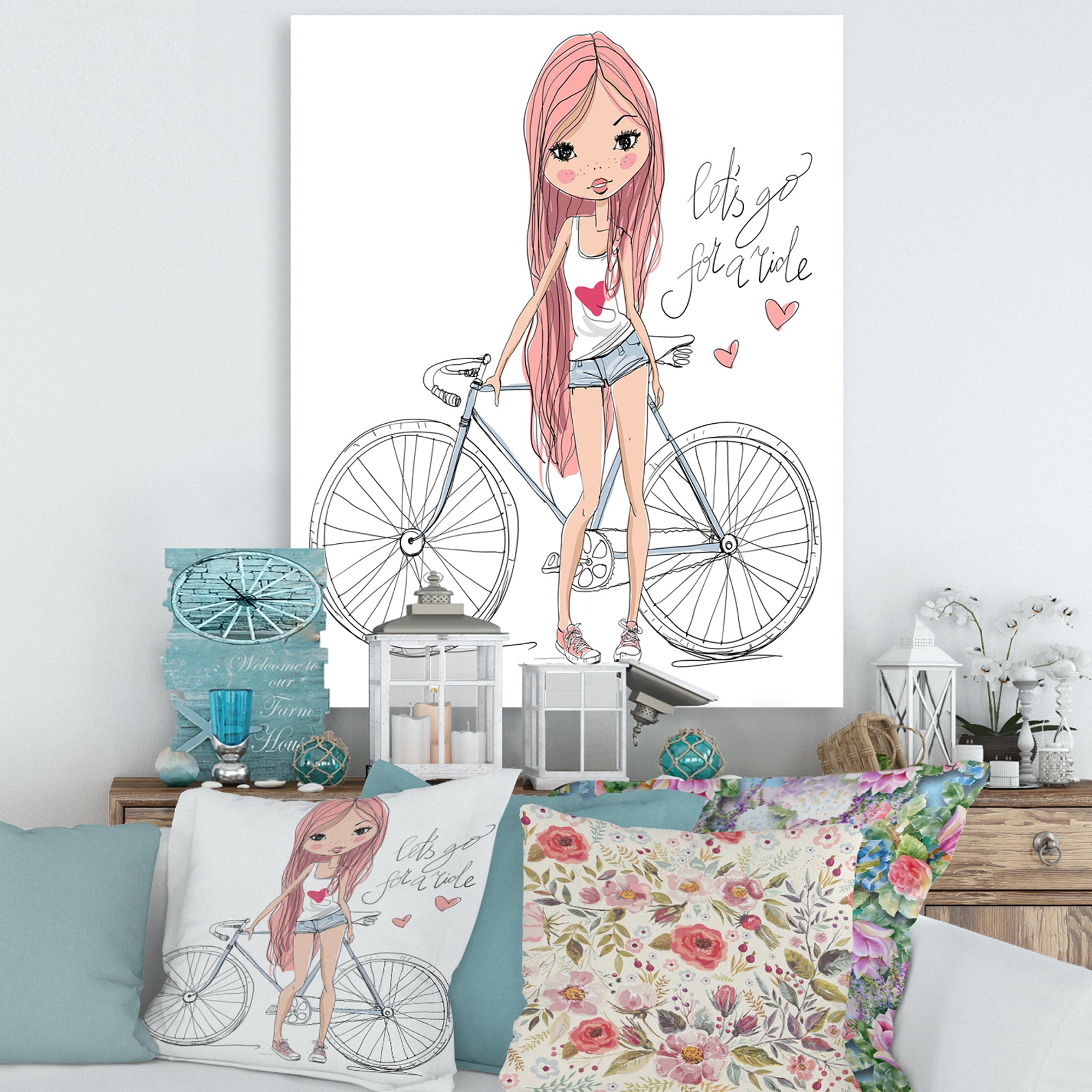 Young Girl With Bicycle
