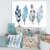 Blue Boho Feathers I