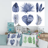 Tropical Blue Watercolour Leaves IV