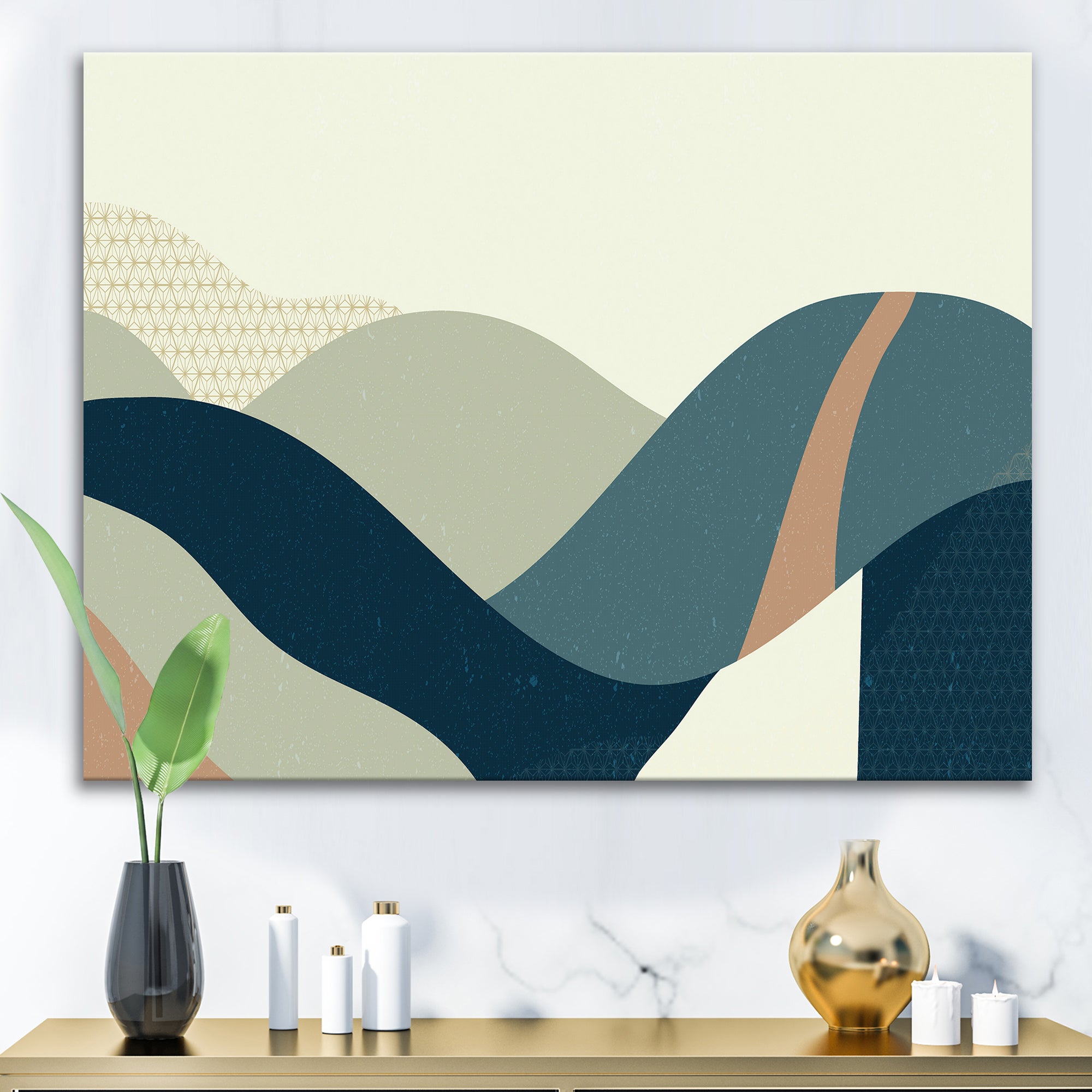 Abstract Geometric Landscape With Hills