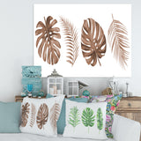 Tropical Monstera and Palm Leaf In Terracotta