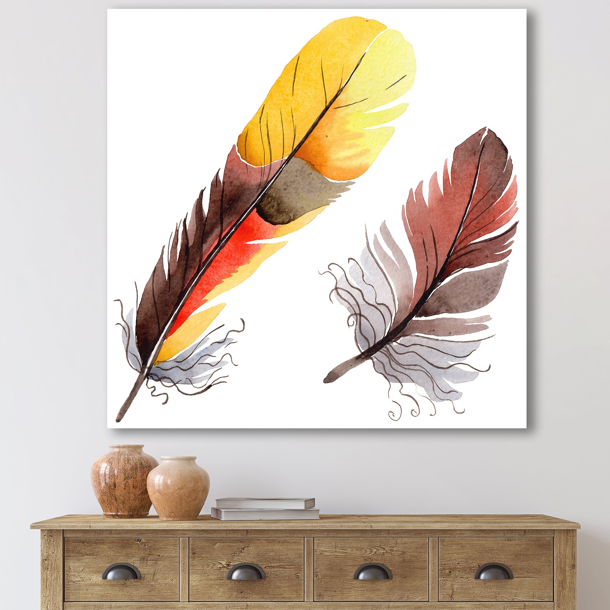 Colourful Boho Feathers IV