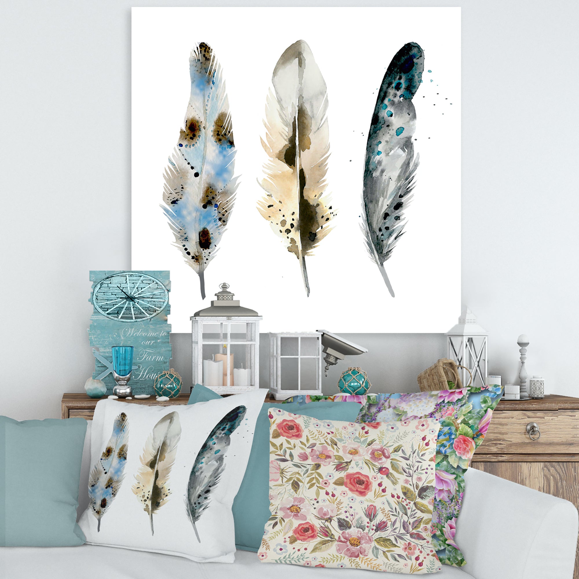 Colourful Boho Feathers V