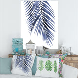 Blue Palm Leaves Abstract Tropical Branches