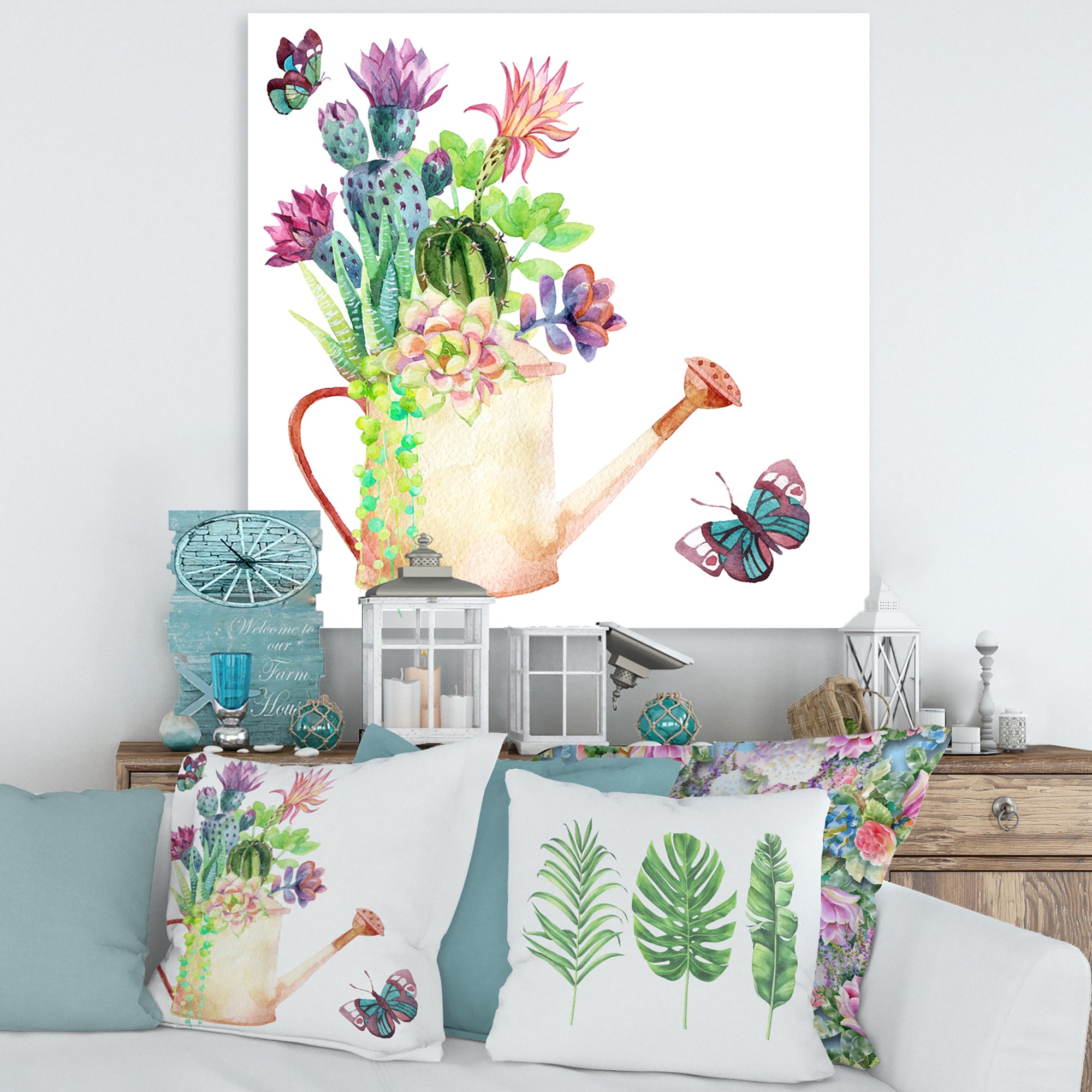 Succulents In Old Watering Can