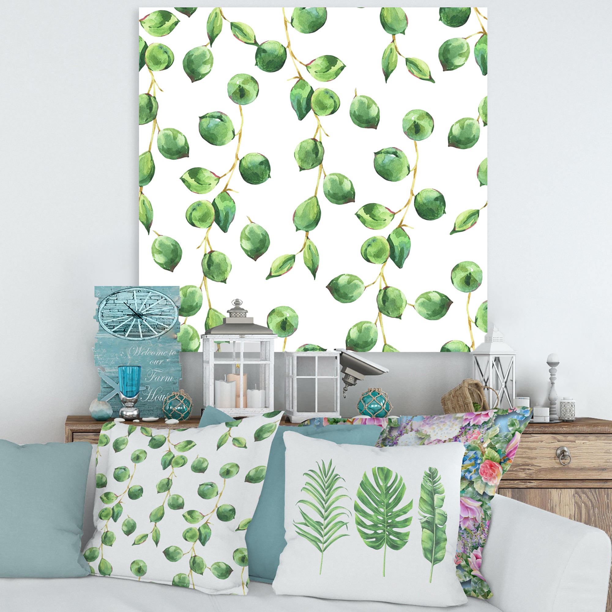 Tropical Green Leaves Patern