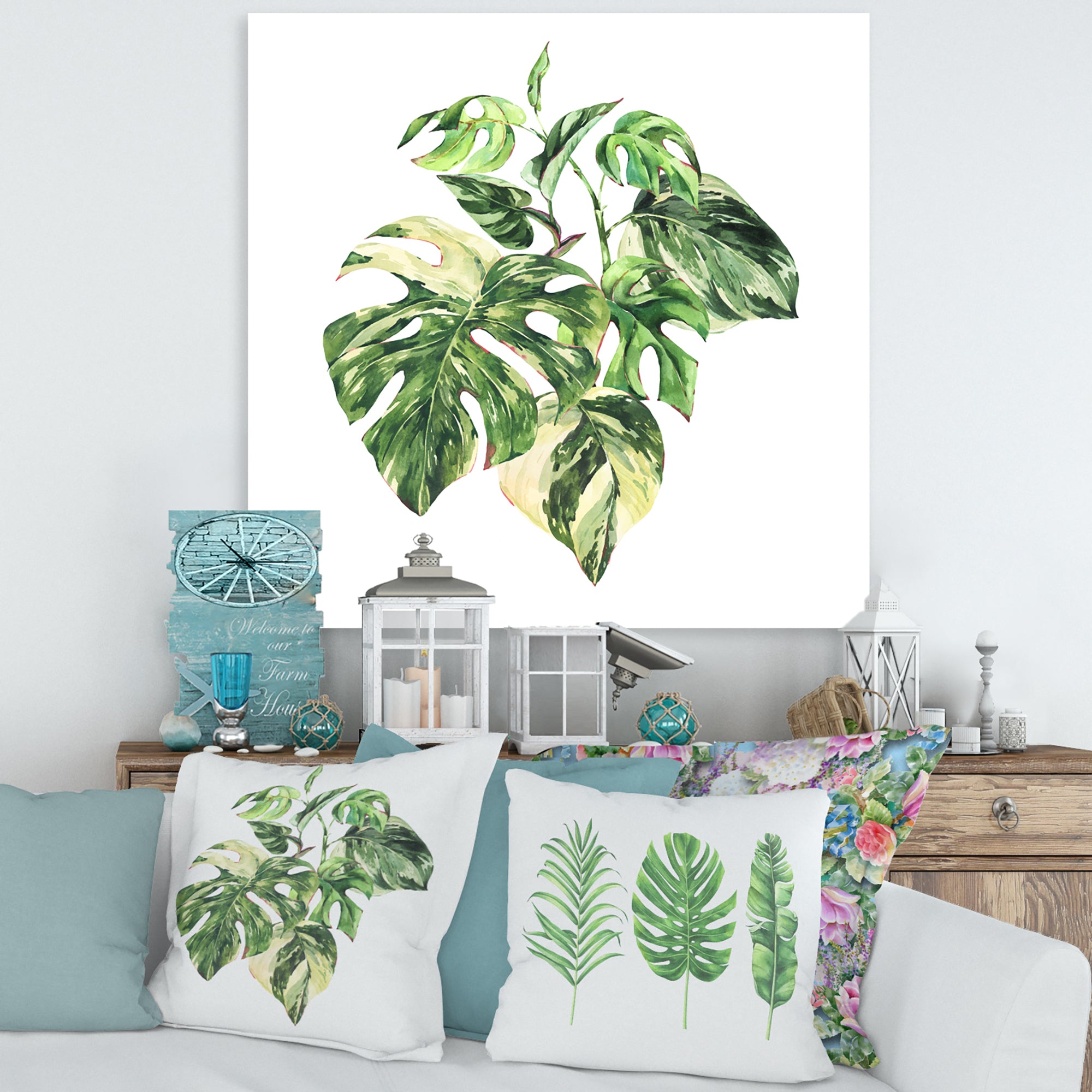 Tropical Green Leaves In Summer Times I