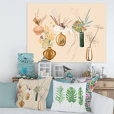 Bouquets Of Wildflowers In Gold Vases III