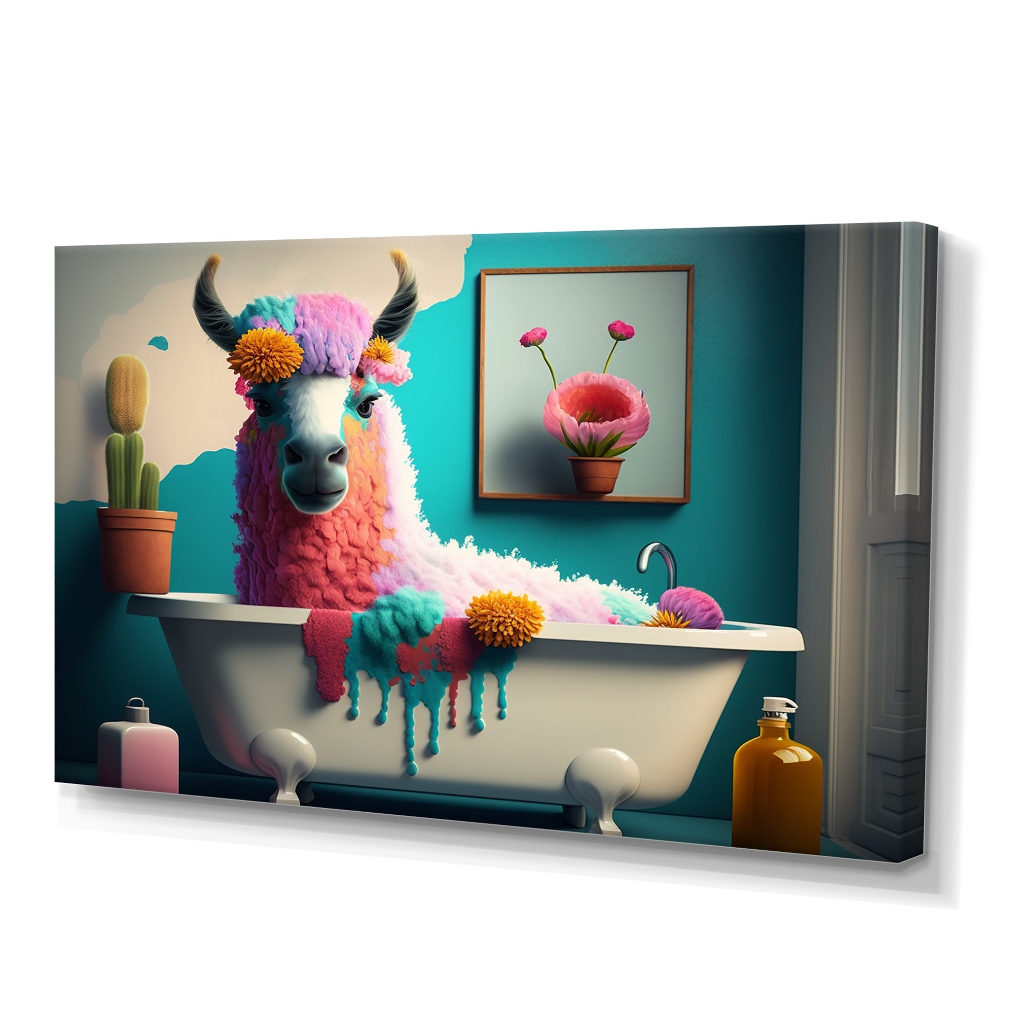 Funny Llama In The Bath IV