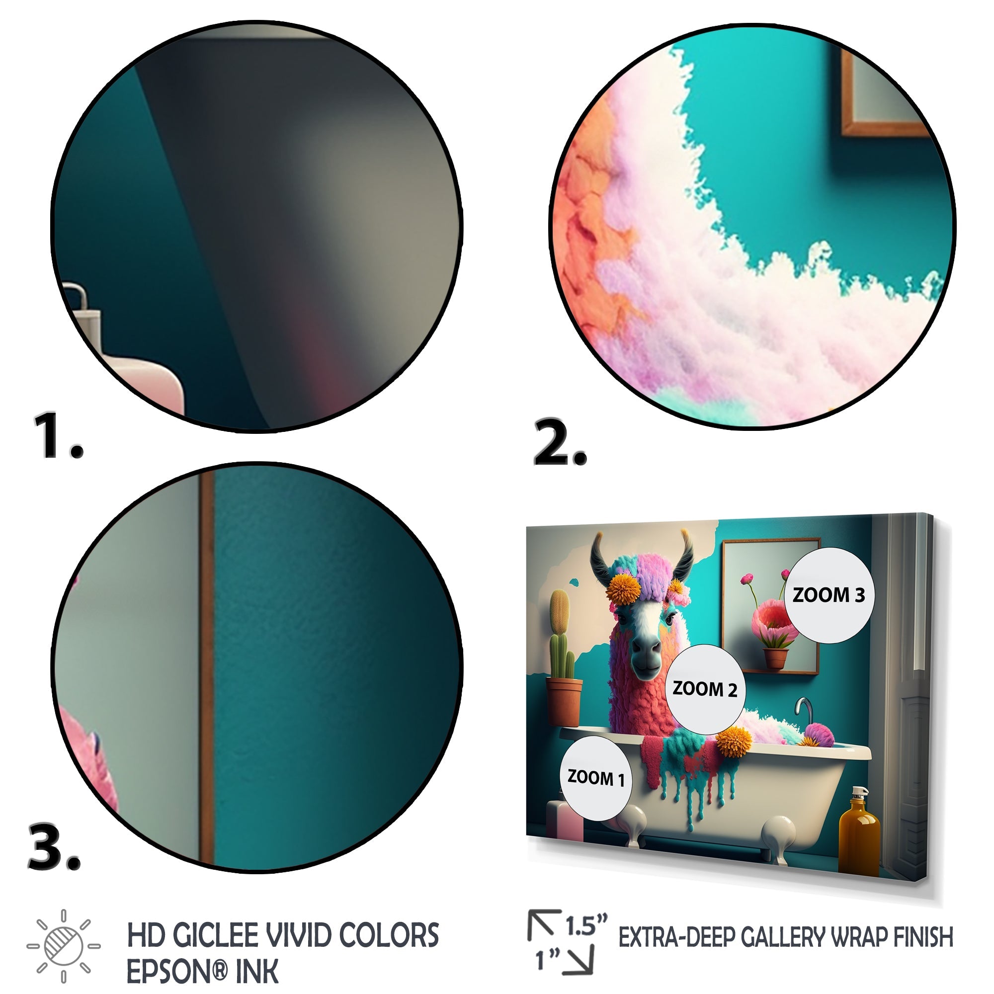 Funny Llama In The Bath IV