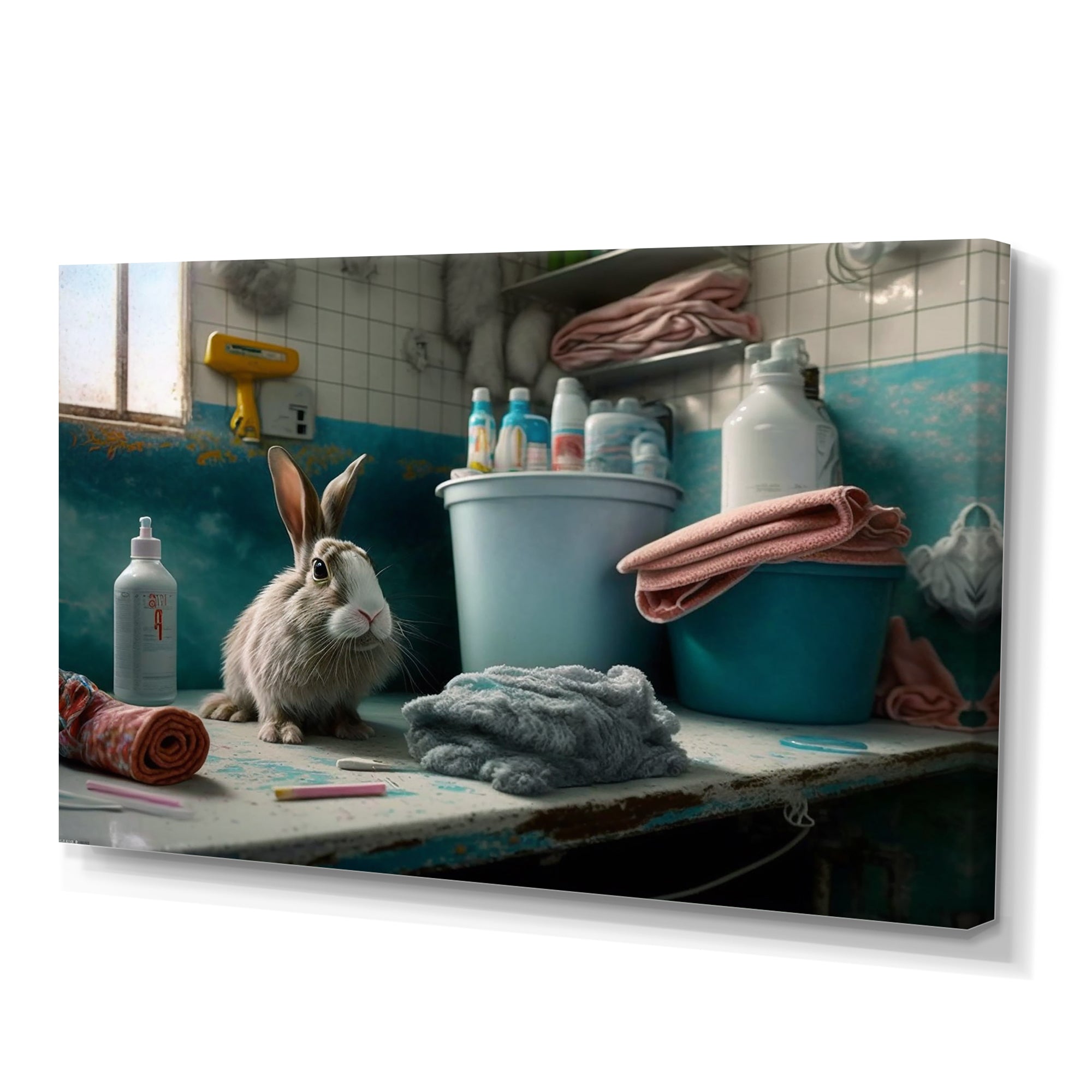 Funny Rabbit Doing Laundry II