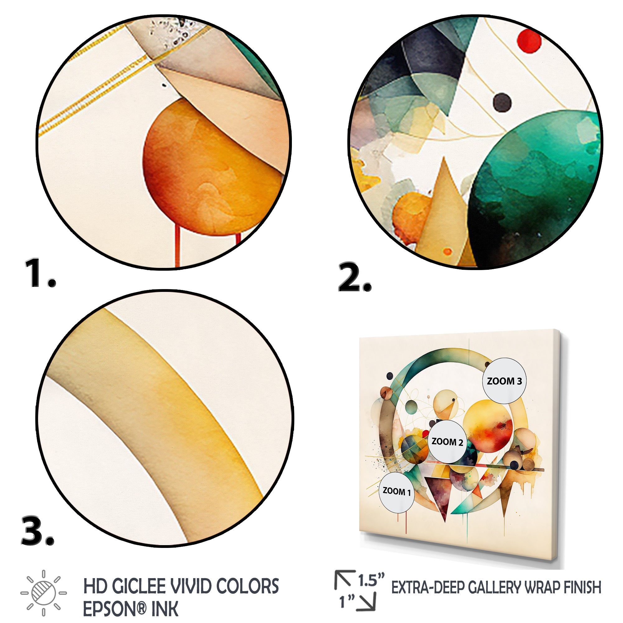 Multi-Color Watercolor Geometric Art IV