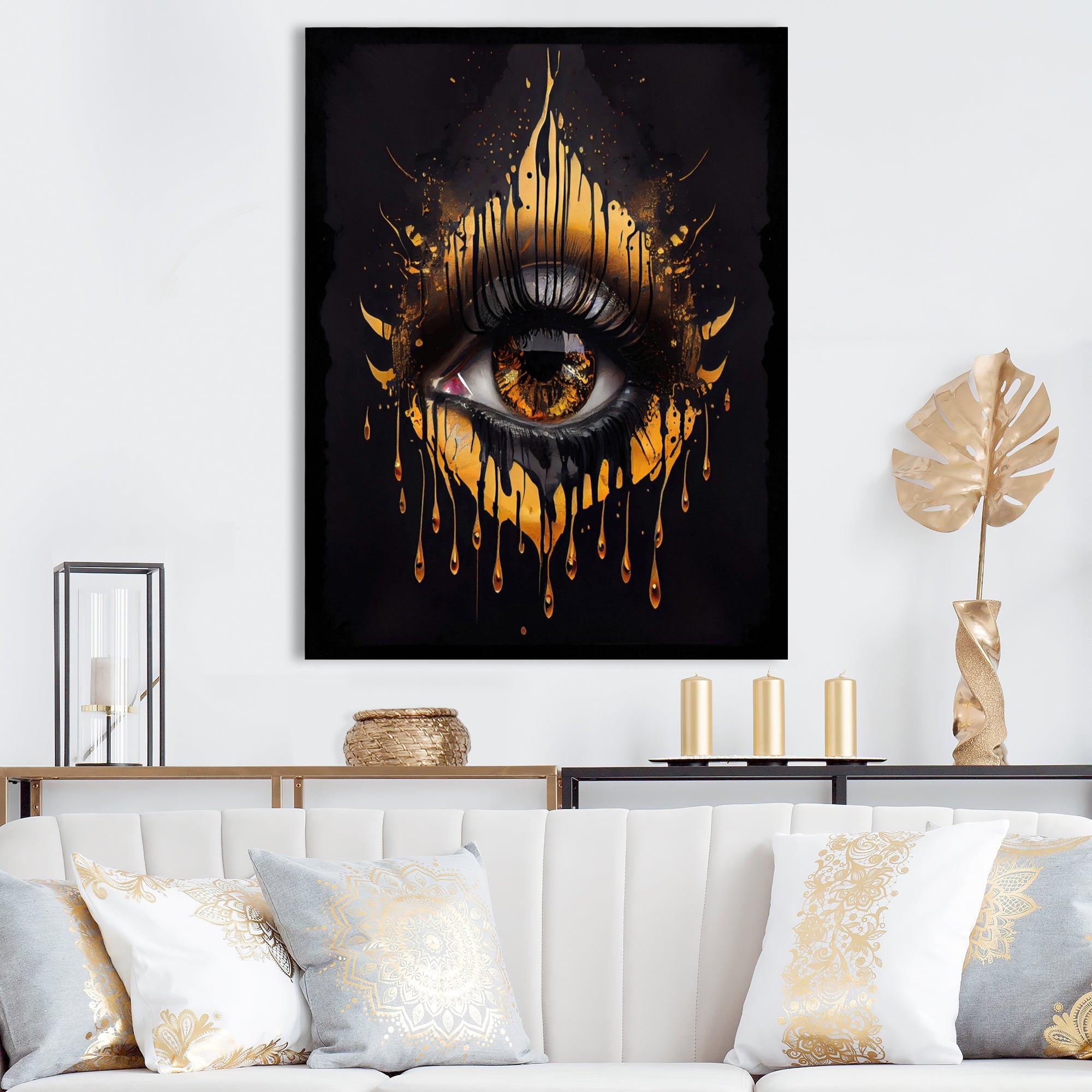 Black And Gold Liquid Eye I
