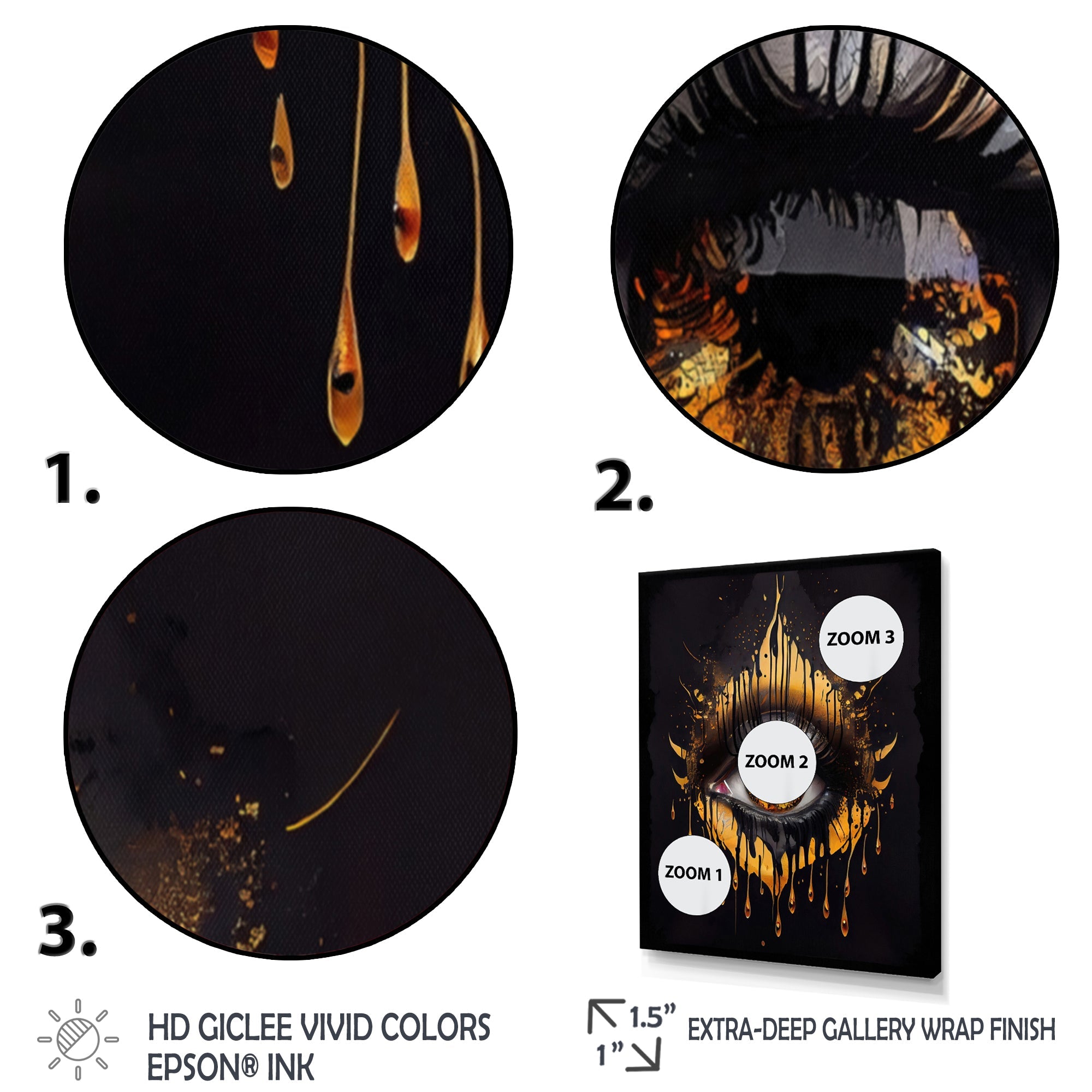 Black And Gold Liquid Eye I