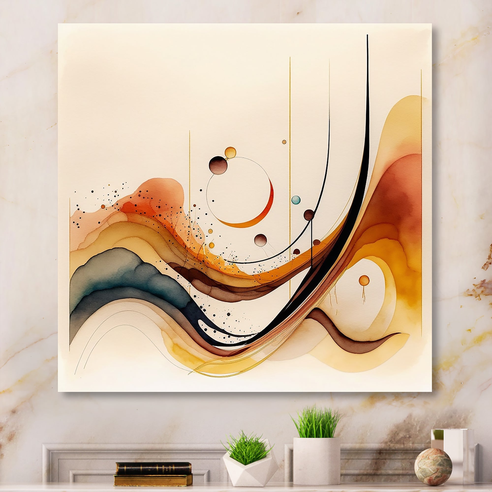 Burnt Orange Waves Abstract V