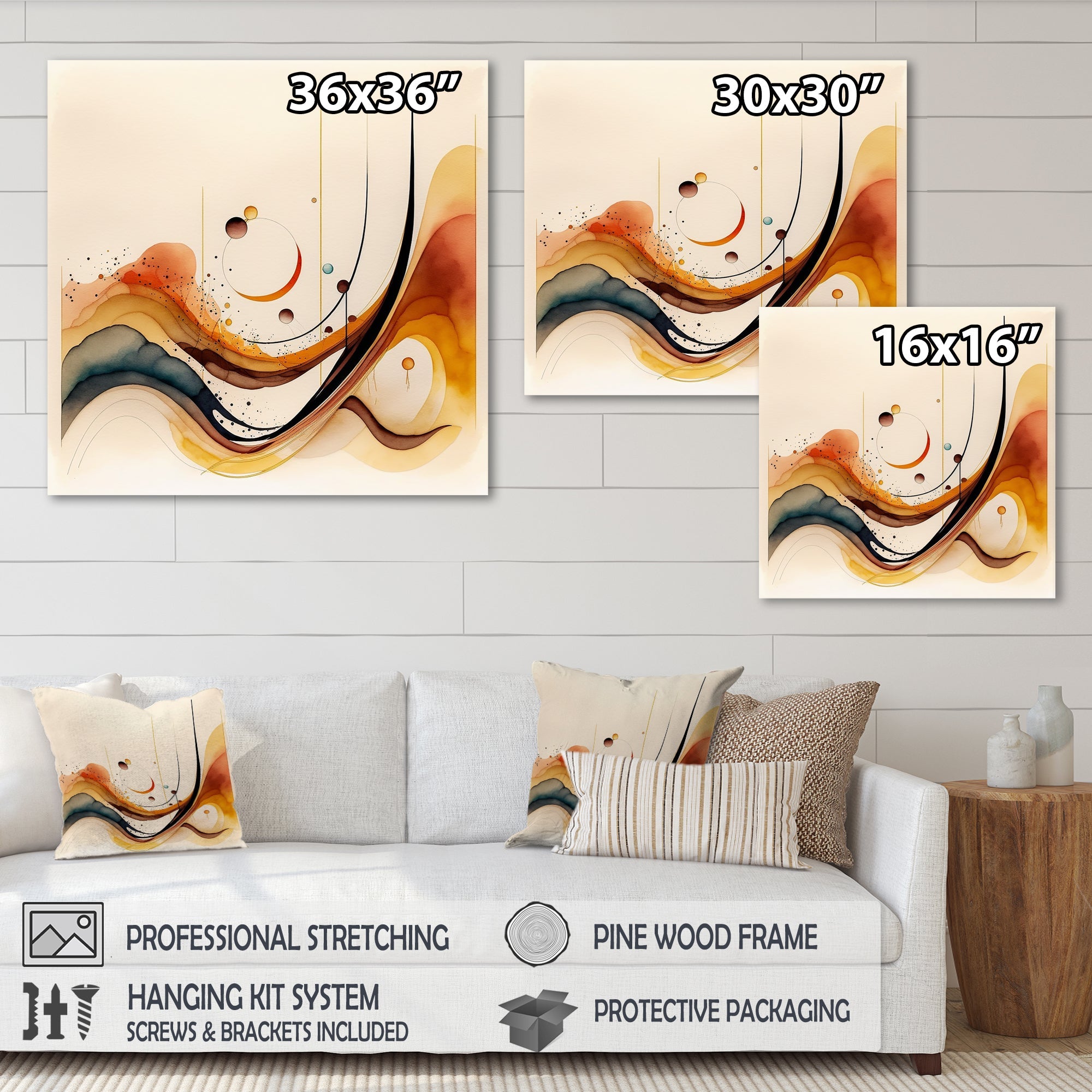 Burnt Orange Waves Abstract V