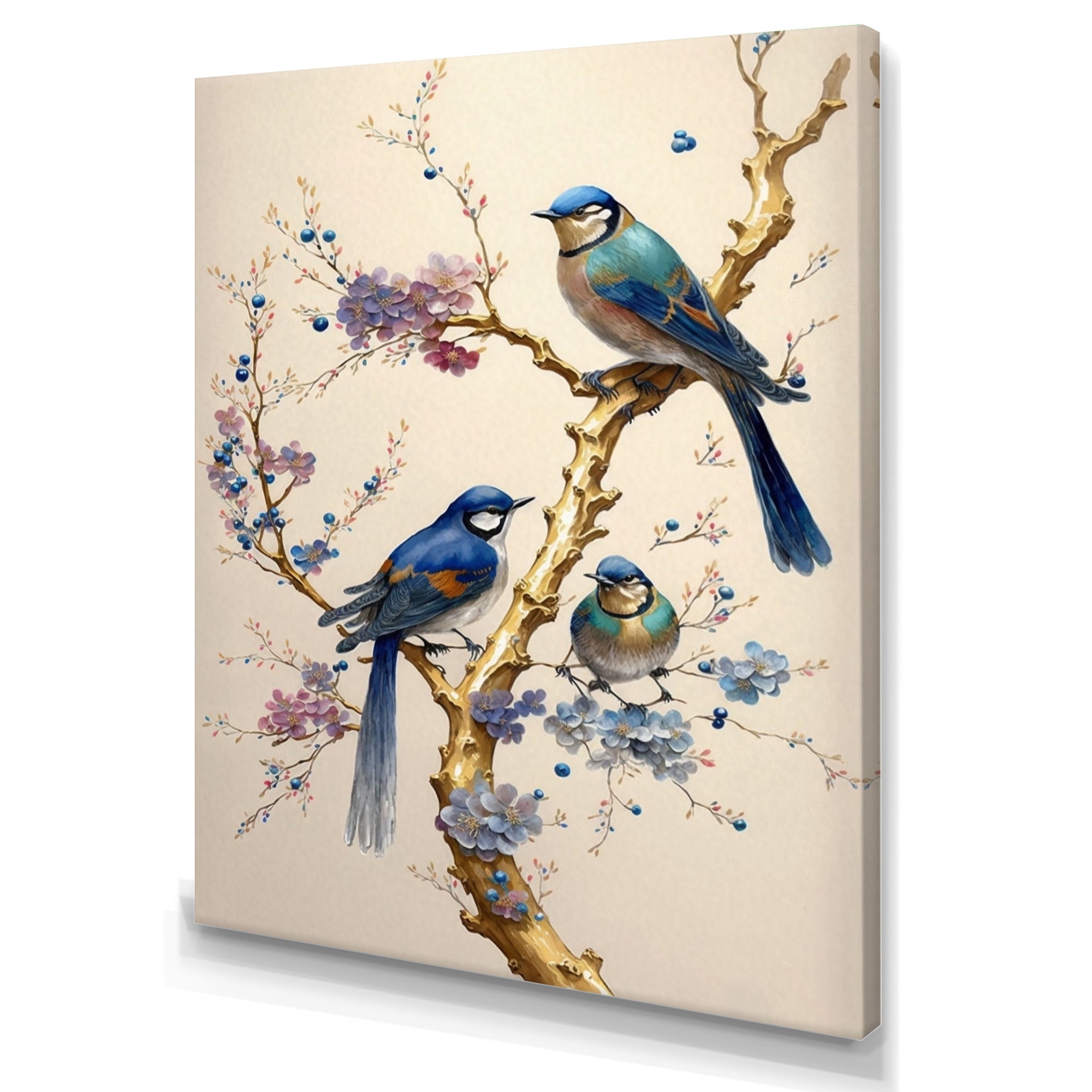 Multicolor Birds On Plum Blossoms Tree VII