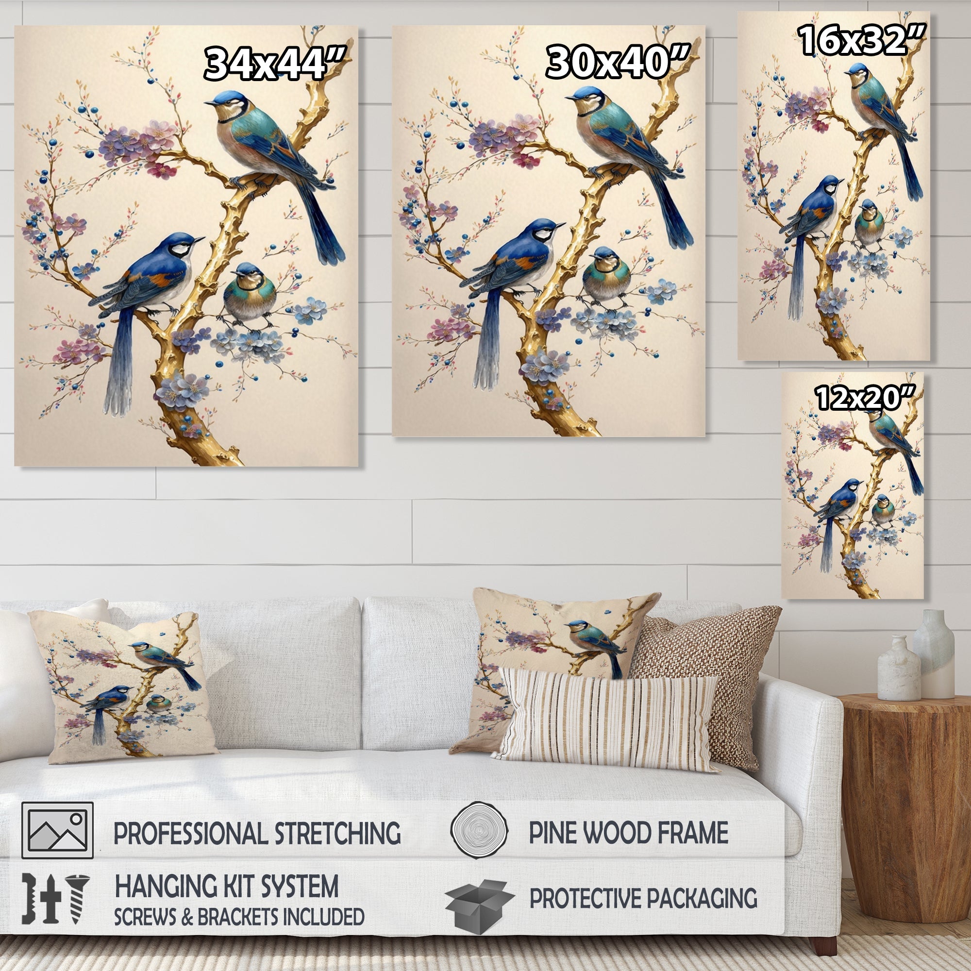 Multicolor Birds On Plum Blossoms Tree VII