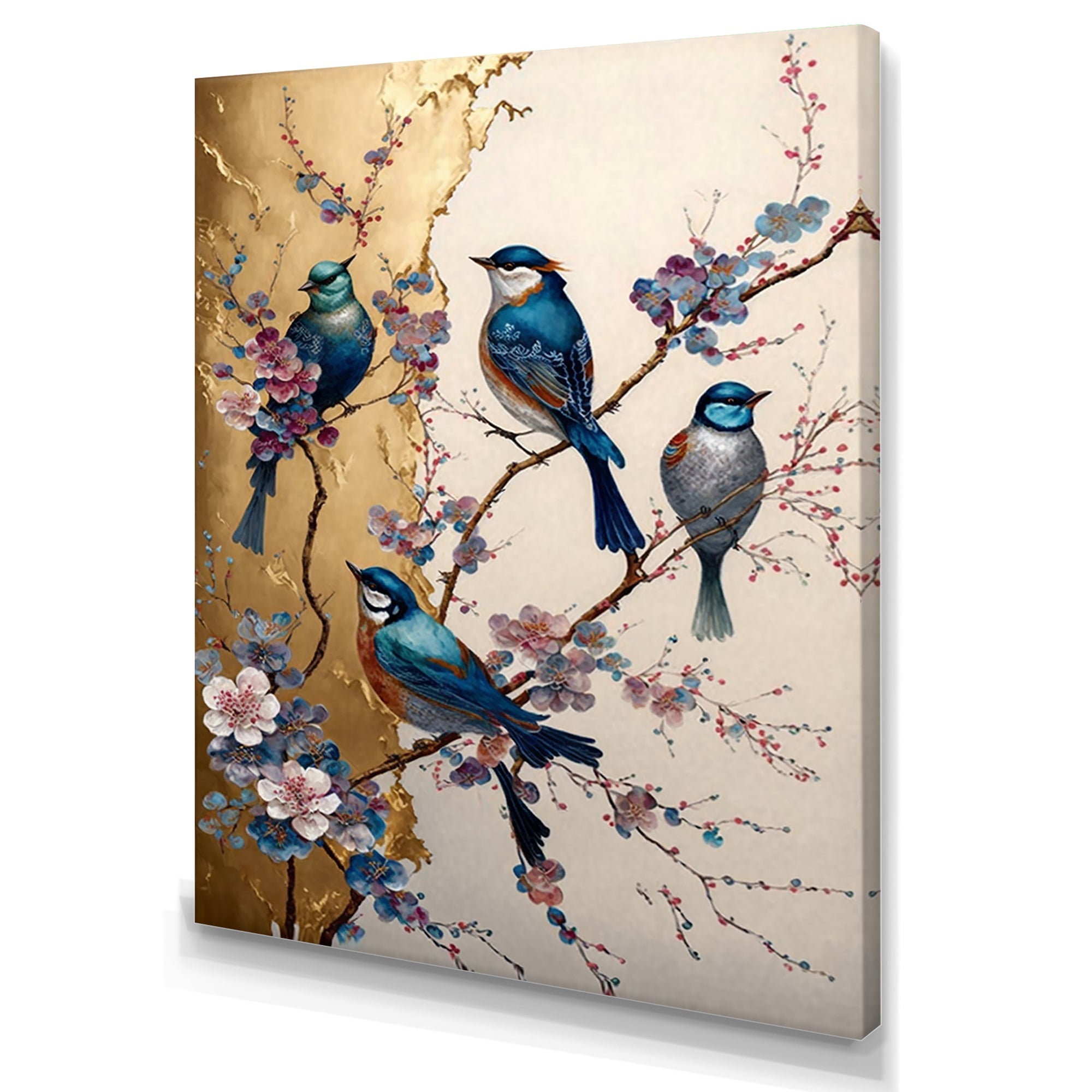 Multicolor Birds On Plum Blossoms Tree II
