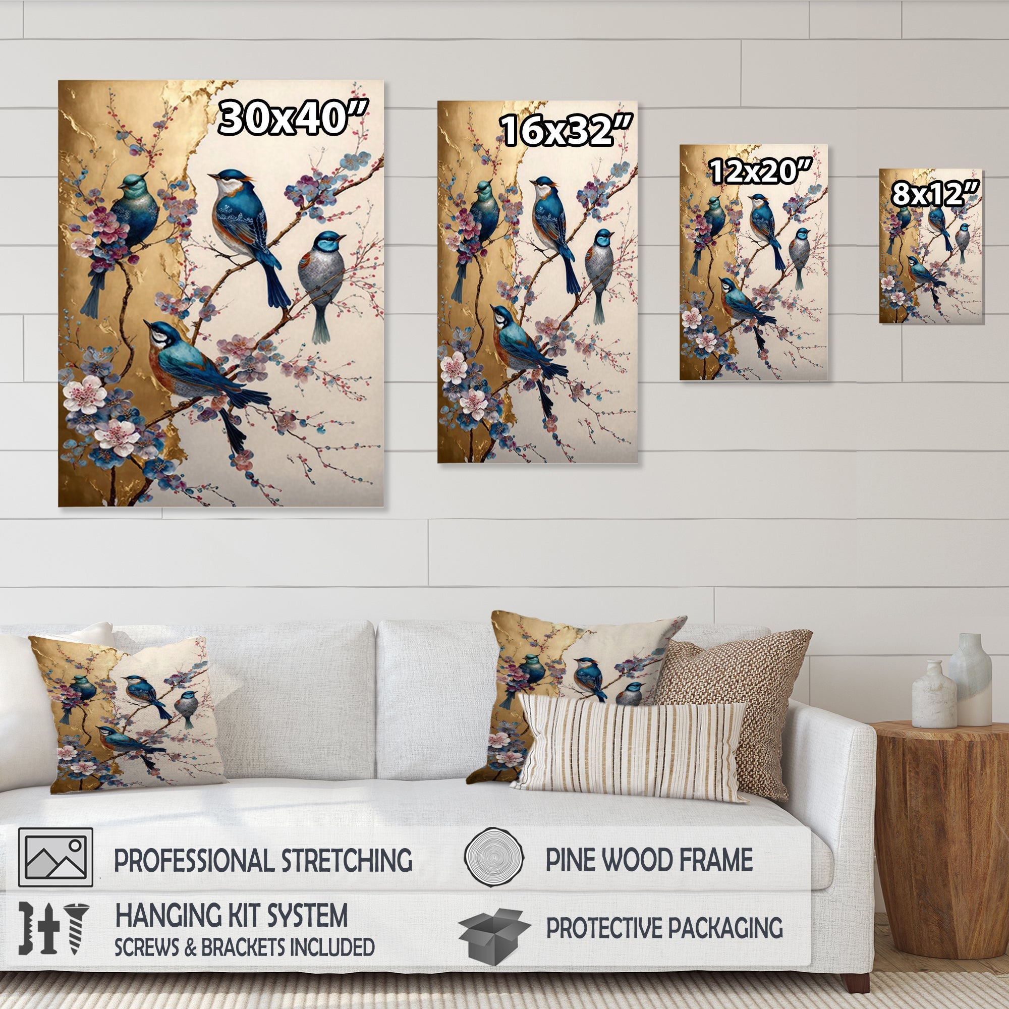 Multicolor Birds On Plum Blossoms Tree II