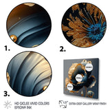 Deep Blue And Gold Single Flower IV