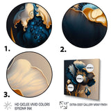 Deep Blue And Gold Single Flower V