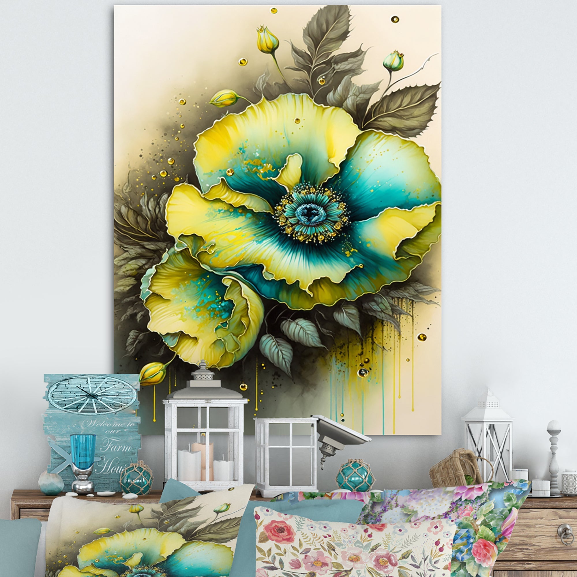 Vibrant Yellow Floral Design