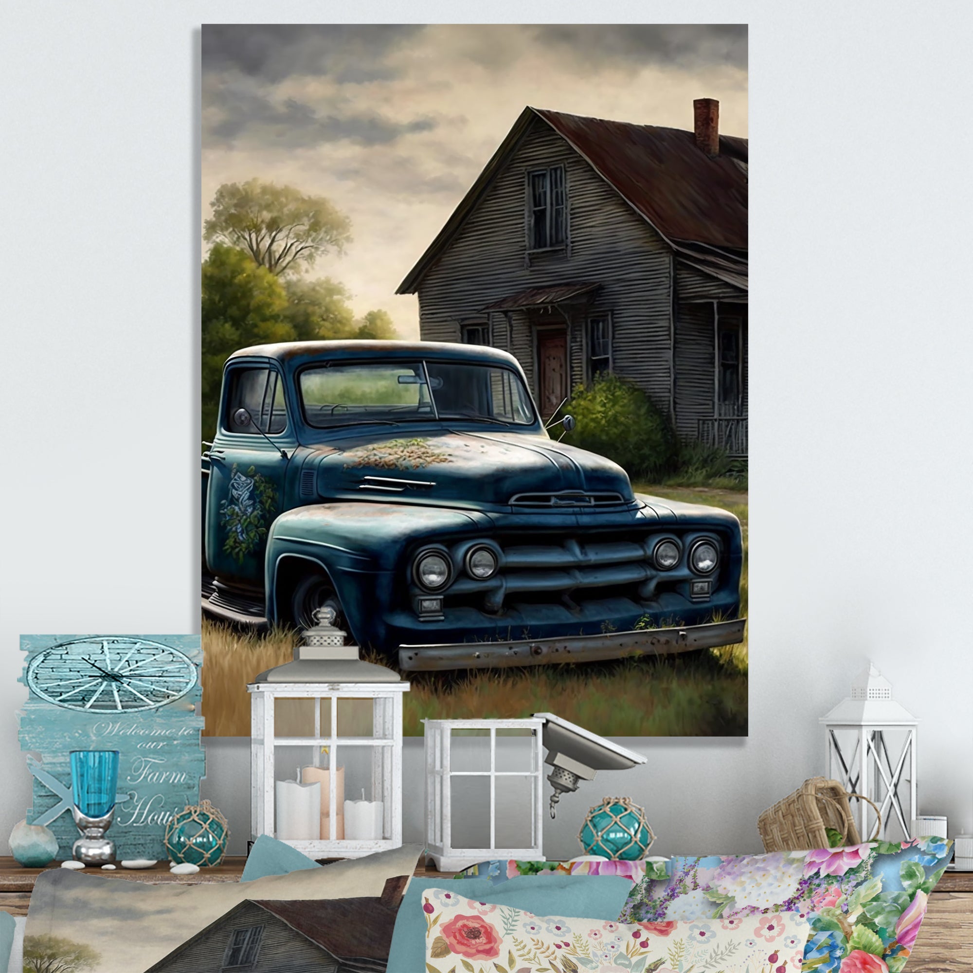 Old American Truck In Barn I