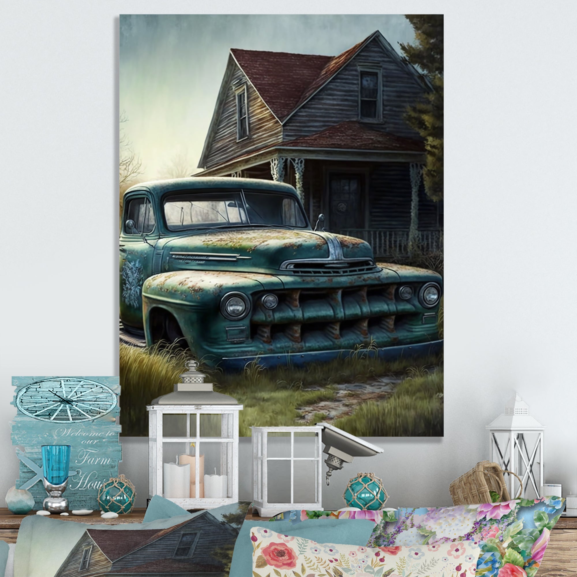 Old American Truck In Barn II