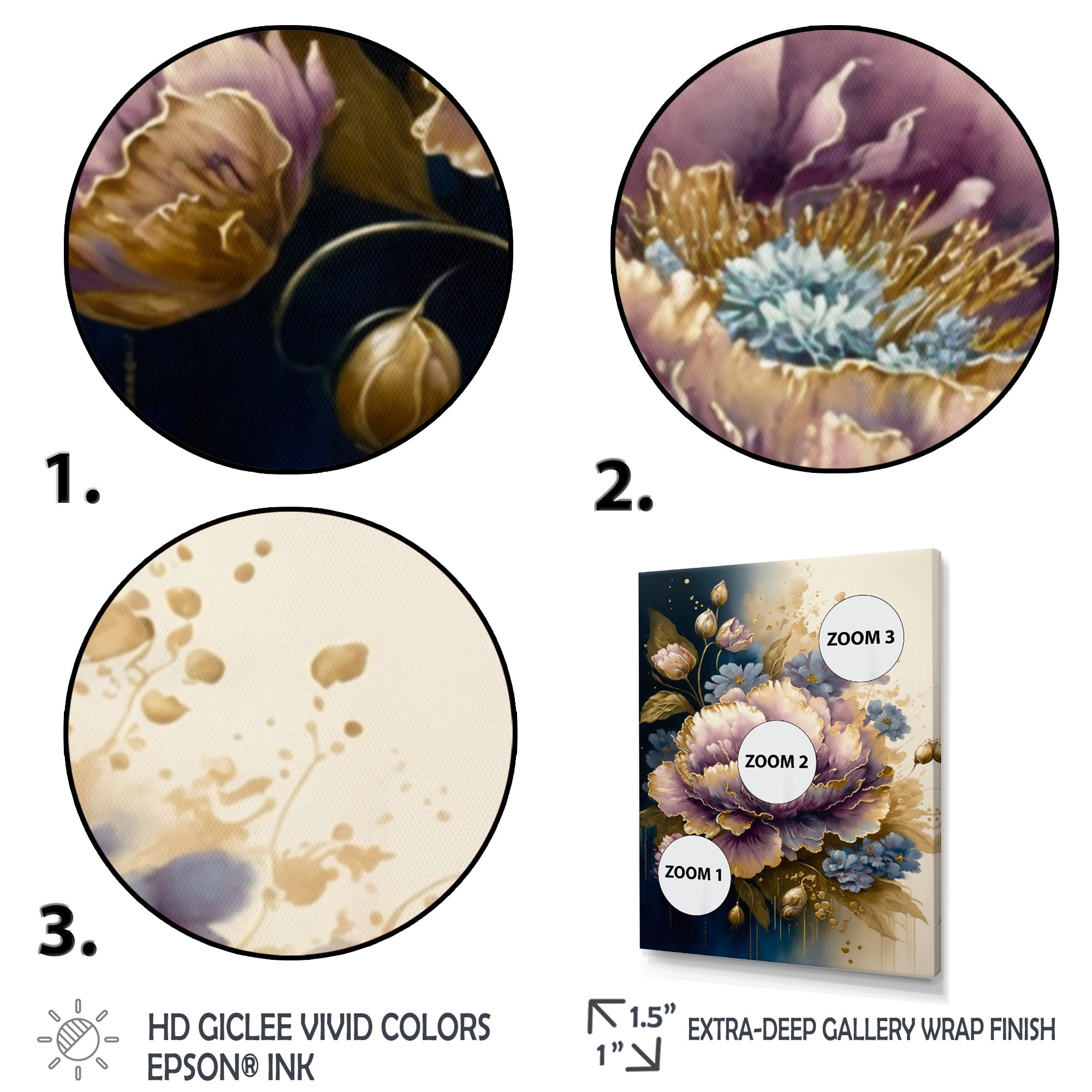 Purple And Gold Floral Bouquet I