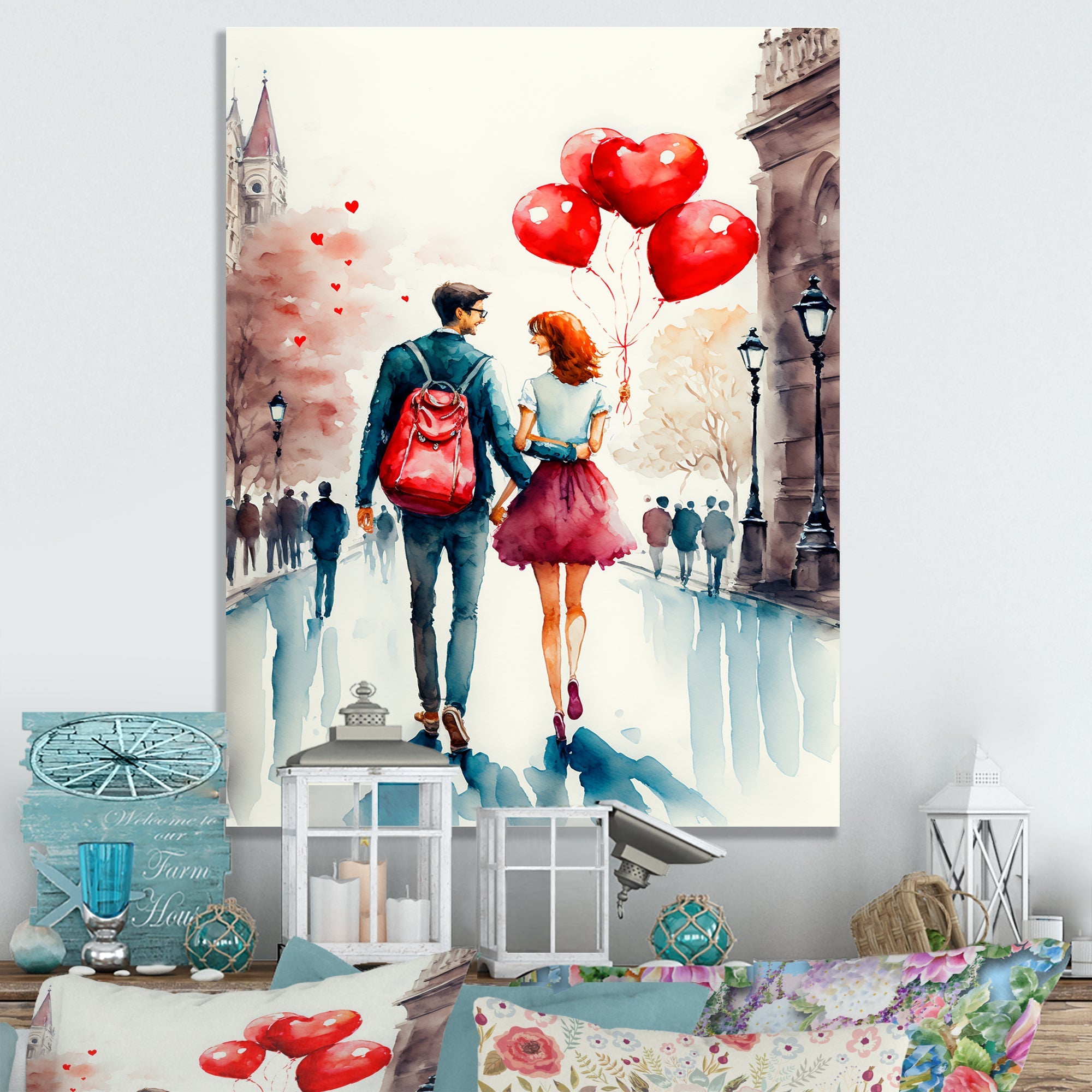 Loving Couple Walking Outdoors