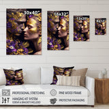 Loving Couple Kissing Floral Design I