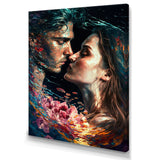 Loving Couple Kissing Floral Design II