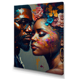 Loving Couple Kissing Floral Design V