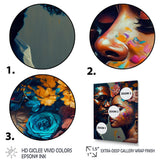 Loving Couple Kissing Floral Design V