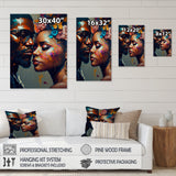 Loving Couple Kissing Floral Design V