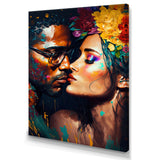 Loving Couple Kissing Floral Design VI