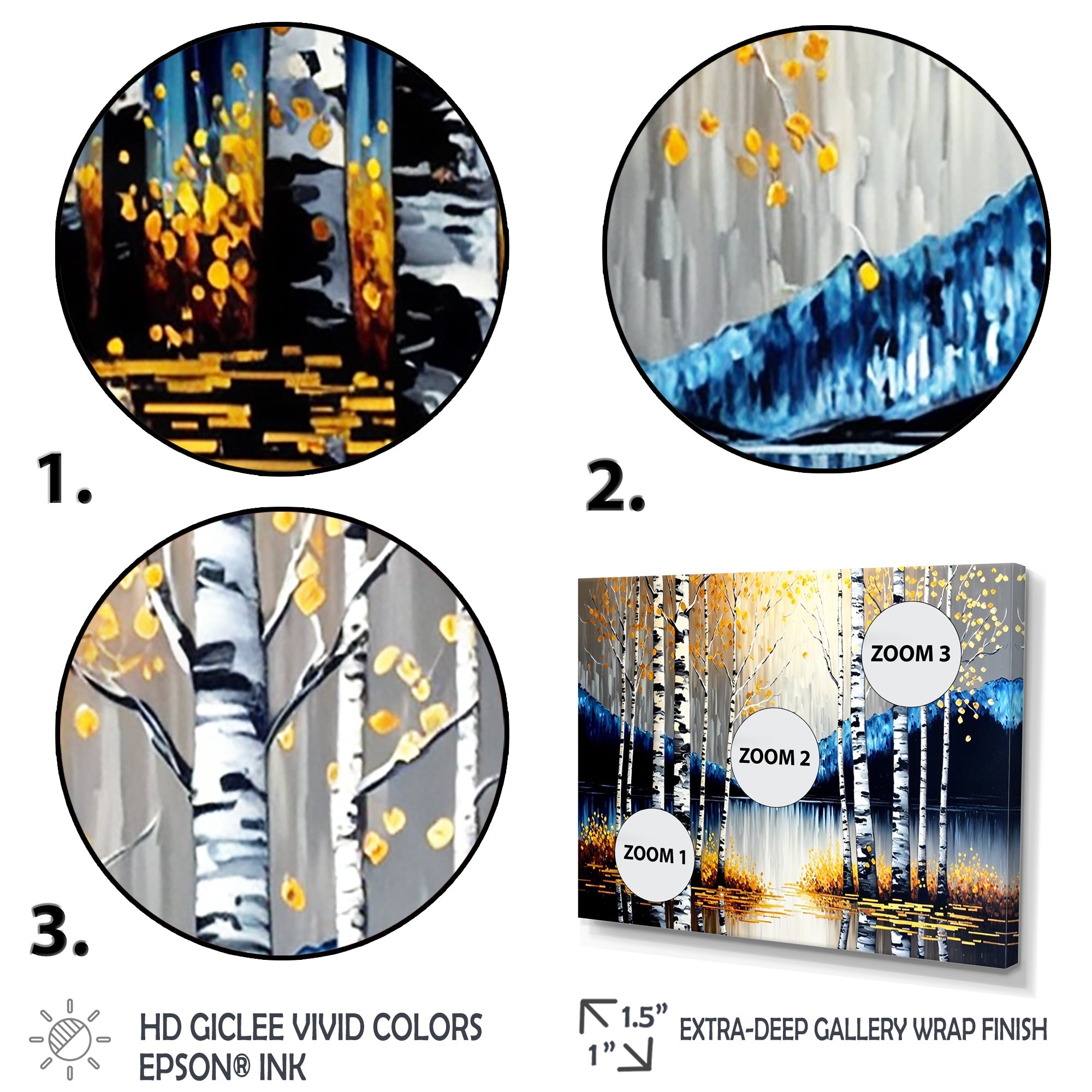 Monochrome Golden Birch Trees By The River IV